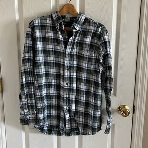 Saddlebred Men's Blue & Green Plaid Button Down Shirt Size Medium